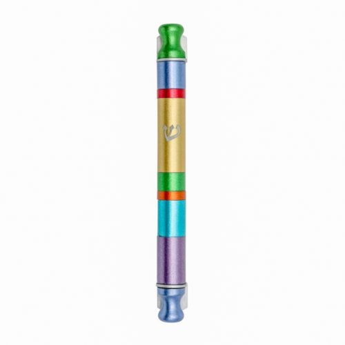 Mezuzah - 10 cm scroll - Cylinder - Wide Stripes - Multicolor