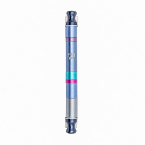 Mezuzah - 10 cm scroll - Cylinder - Wide Stripes - Blue