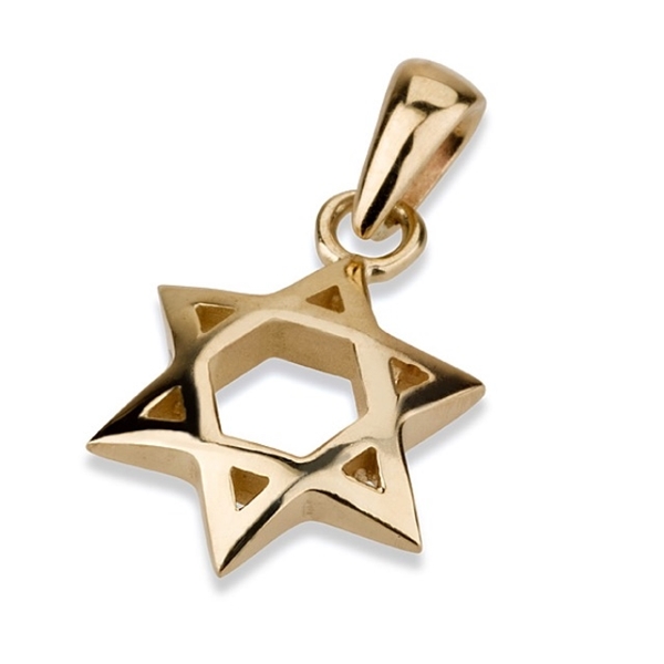 14K Gold Star of David Pendant