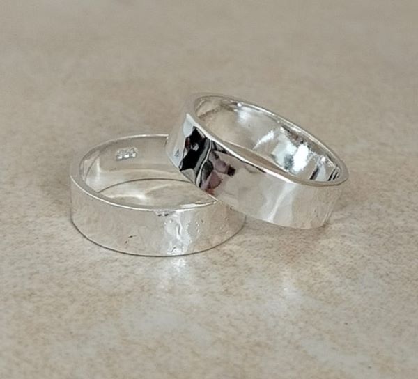 Unisex Sterling Silver (925) Hand Made Hammered Ring