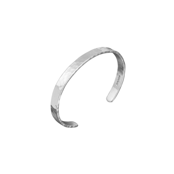 Unisex Silver (925) hand made hammered bracelet 